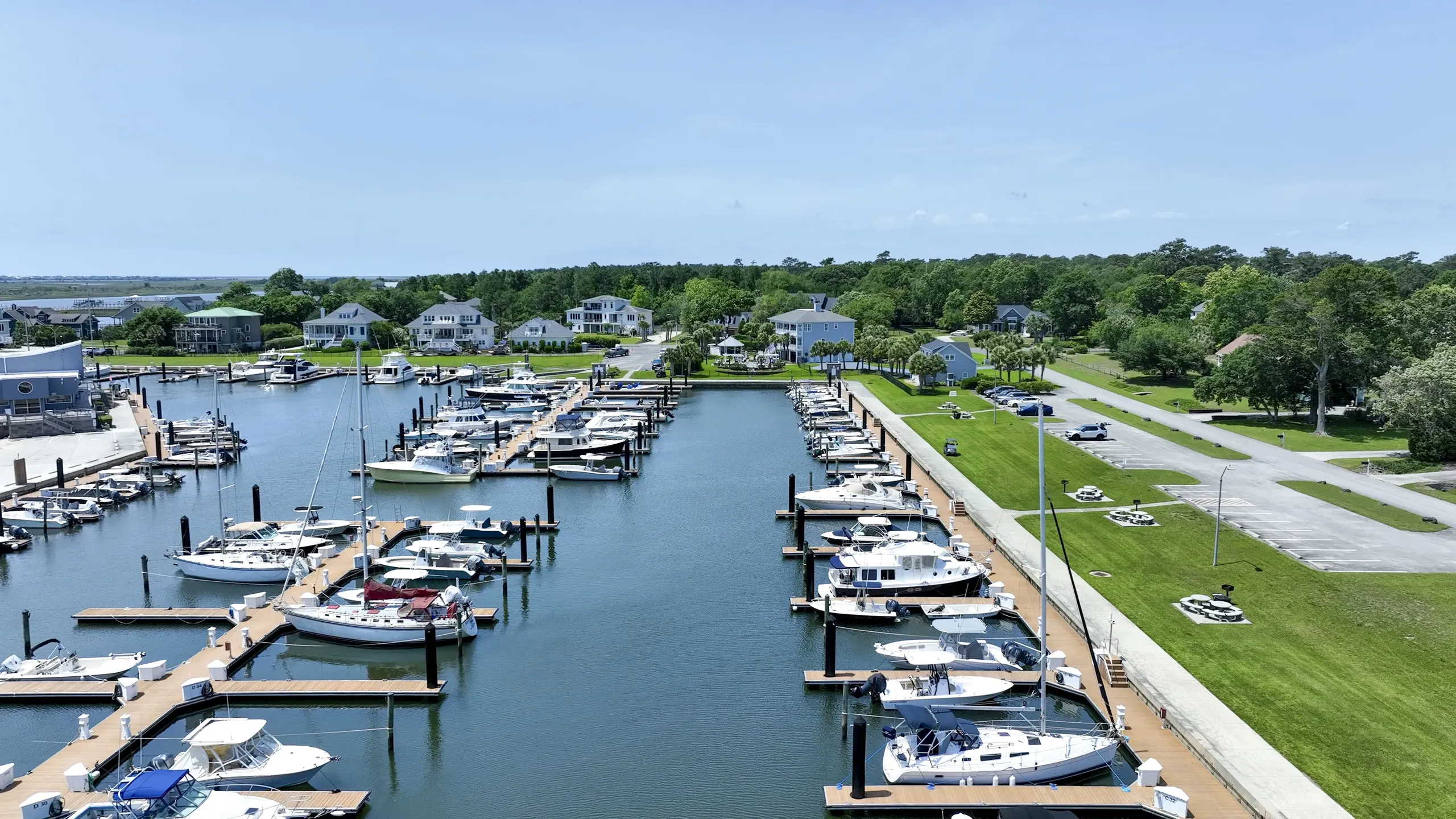 Wilmington-area marina with docks, boat lifts, and waterfront homes